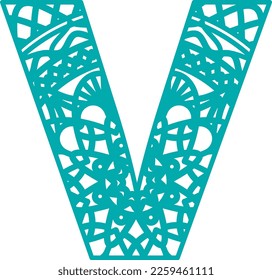 Mandala letter alphabet vector file