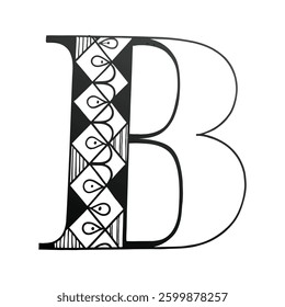 mandala letter B, letter B mandala design,