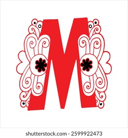 mandala letter M, letter M mandala design,