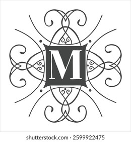 mandala letter M, letter M mandala design,