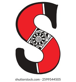 mandala letter S, letter S mandala design, 