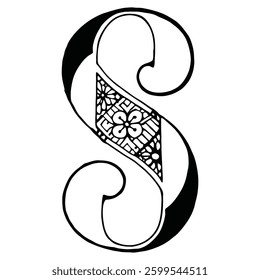 mandala letter S, letter S mandala design, 