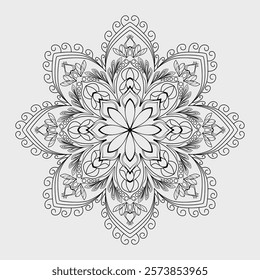 mandala light white background for making gift wrapping paperconcatenated from geometric shapes