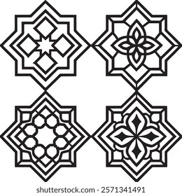 Mandala line art for anti-stress coloring book. Decorative flower round ornament. For Yoga print design,meditation poster,stickers,apparel.
