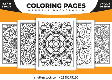 Mandala line art for coloring page interior. Floral mandala pattern decoration in Arabian style. Coloring page interior for kids. Circular Arabic mandala line art. Mandala coloring page.