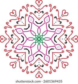 Mandala line art coloring page .