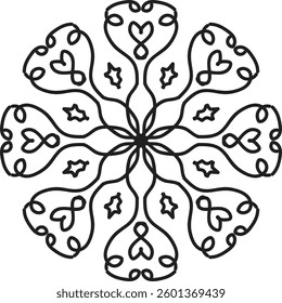 Mandala line art coloring page .