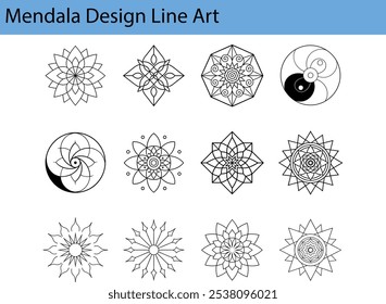  Mandala Line Art Design Patterns Geometric