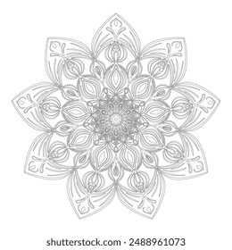 Mandala Line Art Design Vector  isolated on white background, Design for a wallpaper Paint, illustration Vector EPS 10