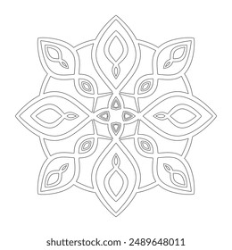 Vector de diseño de arte de línea de Mandala aislado sobre fondo blanco, diseño para un Fondo de pantalla Paint, ilustración Vector EPS 10