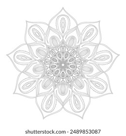 Mandala Line Art Design Vector  isolated on white background, Design for a wallpaper Paint, illustration Vector EPS 10