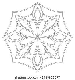 Vector de diseño de arte de línea de Mandala aislado sobre fondo blanco, diseño para un Fondo de pantalla Paint, ilustración Vector EPS 10