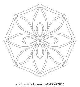 Mandala Line Art Design Vector  isolated on white background, Design for a wallpaper Paint, illustration Vector EPS 10