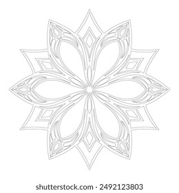 Mandala Line Art Design Vector  isolated on white background, Design for a wallpaper Paint, illustration Vector EPS 10