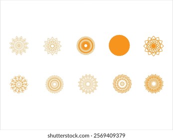 Mandala Line Art Element Set