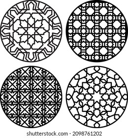 Mandala Line Art Geometric Pattern