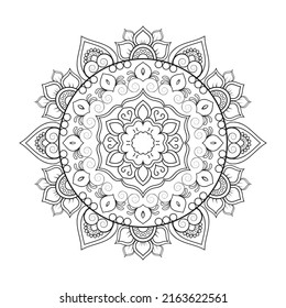 Mandala line art for KDP coloring book page, Mandala
coloring page design for adults and children, Indian ethnic style Islamic mandala design, Arabic, Henna, Mehndi, tattoo.