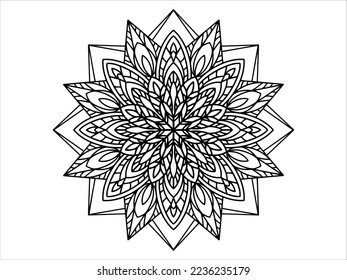 Ilustración del patrón de arte de la línea de Mandala