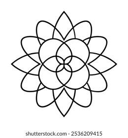 Mandala Line Art Vetor desenhos detalhados e minimalistas para uso criativo