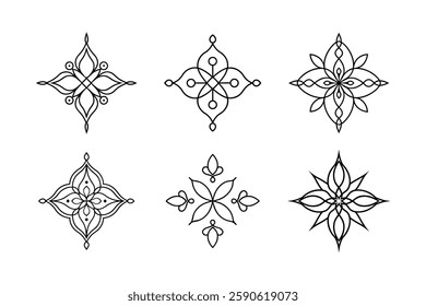 Mandala line art vector illustration