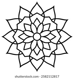 mandala line art vector illustrator 