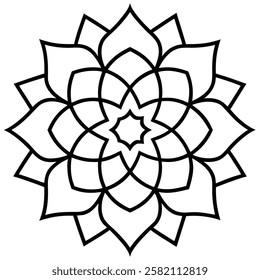 mandala line art vector illustrator 