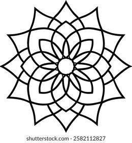 mandala line art vector illustrator 
