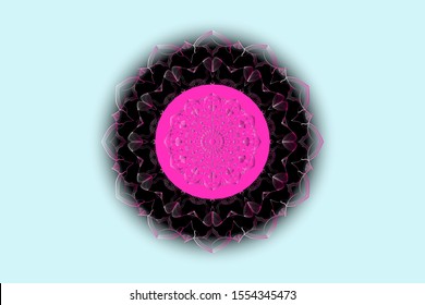 mandala line black design. hand drawn pattern. vector illustration background