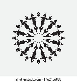 Mandala line black vector image template