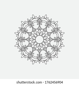 Mandala line black vector image template