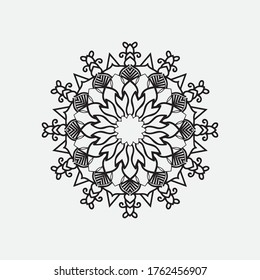 Mandala line black vector image template