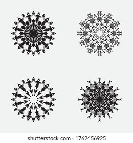 Plantilla de imagen vectorial negro de la línea Mandala