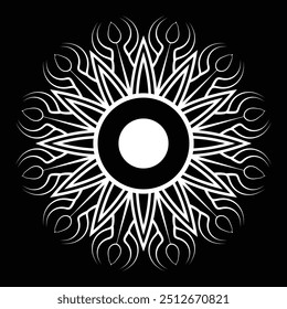 Mandala Line Drawing Design, Arts Mandala Line, Mandala. Round Ornament Pattern, Mandala design