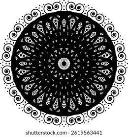 Mandala Line Drawing Design And Mandala ornament illustration