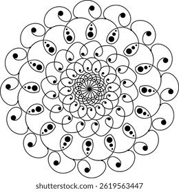 Mandala Line Drawing Design And Mandala ornament illustration