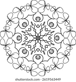 Mandala Line Drawing Design And Mandala ornament illustration