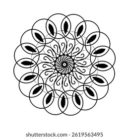 Mandala Line Drawing Design And Mandala ornament illustration