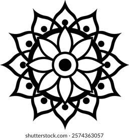 Mandala Line Drawing Design vector art