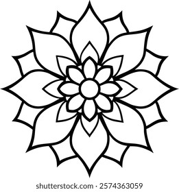 Mandala Line Drawing Design vector art