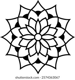 Mandala Line Drawing Design vector art