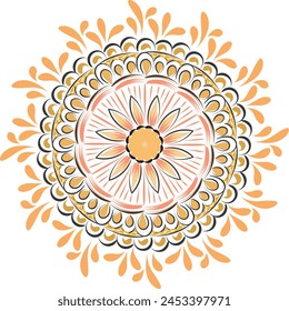 Mandala line Drawing for sticker or use as poster, card, flyer or T Shirt