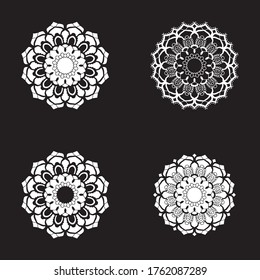 Mandala line flower vector image template