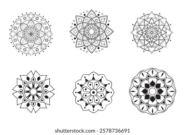 Mandala Line Frame Background,Mega mandala bundle for coloring book interior.