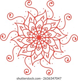 Mandala Line Illustration,Henna tatoo mandala, Mehndi style