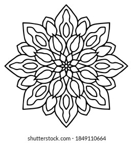 Mandala line pattern for coloring page vector.
