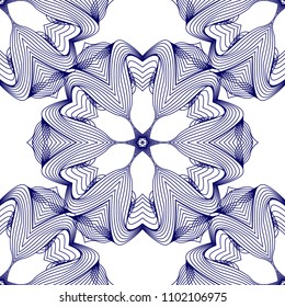 Mandala line seamless pattern, tribal ethnic motif. Ornament for wallpaper, textiles, greeting card,  packing, web. Vector  illustration.