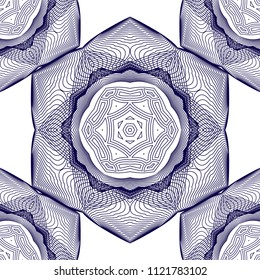 Mandala line seamless pattern, tribal ethnic motif. Ornament for wallpaper, textiles, greeting card,  packing, web. Vector  illustration.