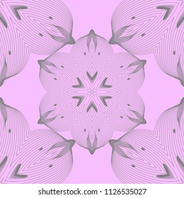Mandala line seamless pattern, tribal ethnic motif. Ornament for wallpaper, textiles, greeting card,  packing, web. Vector  illustration.