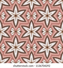 Mandala line seamless pattern, tribal ethnic motif. Ornament for wallpaper, textiles, greeting card,  packing, web. Vector  illustration.