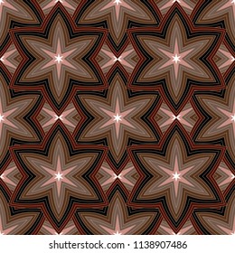 Mandala line seamless pattern, tribal ethnic motif. Ornament for wallpaper, textiles, greeting card,  packing, web. Vector  illustration.